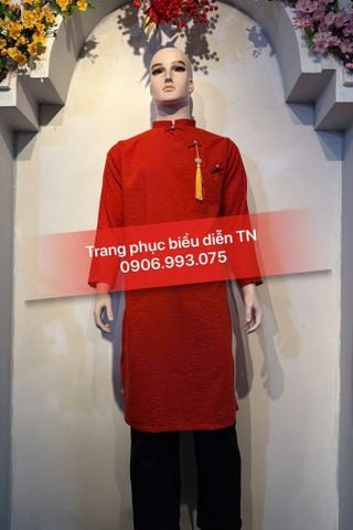  AD86A - Áo Dài Cách Tân Nam Đỏ 