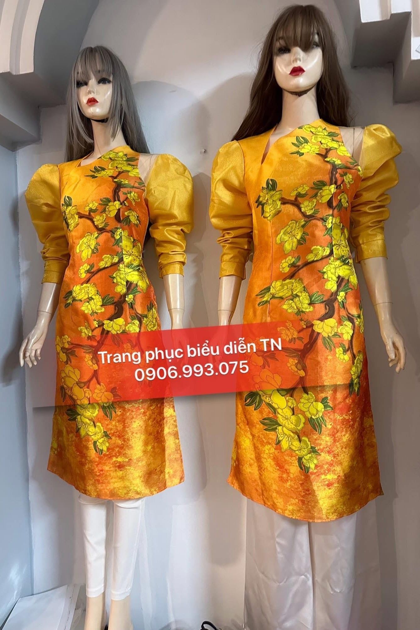 ADT01 - Áo dài cách tân nữ mai vàng