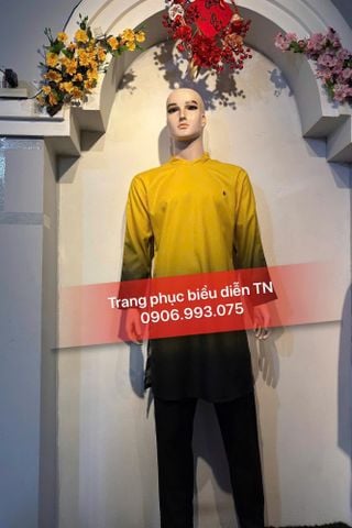  AD91A - Áo Dài Cách Tân Nam Vàng Loang Đen 