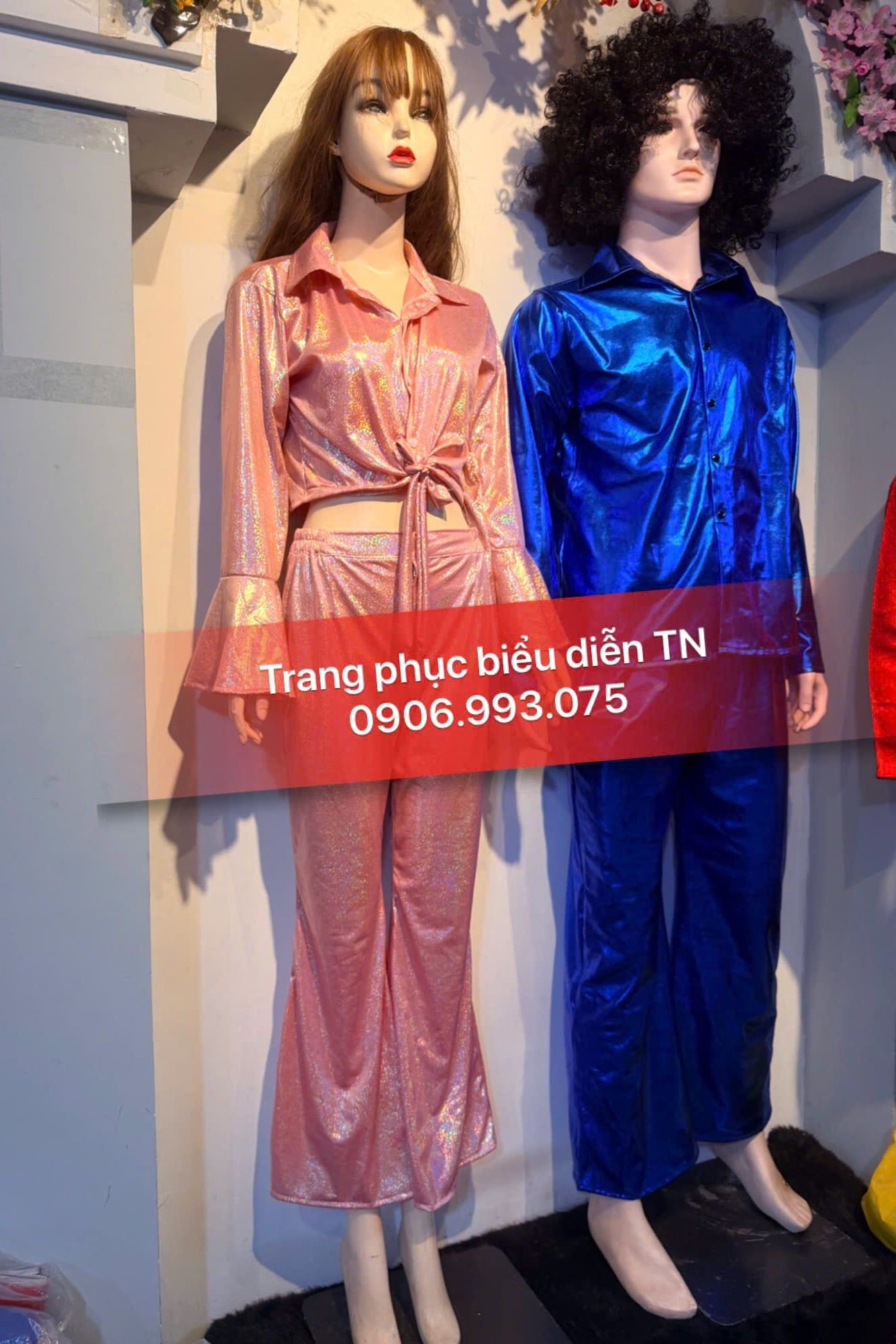 Trang phục Disco Nữ Hồng Nam Xanh Coban