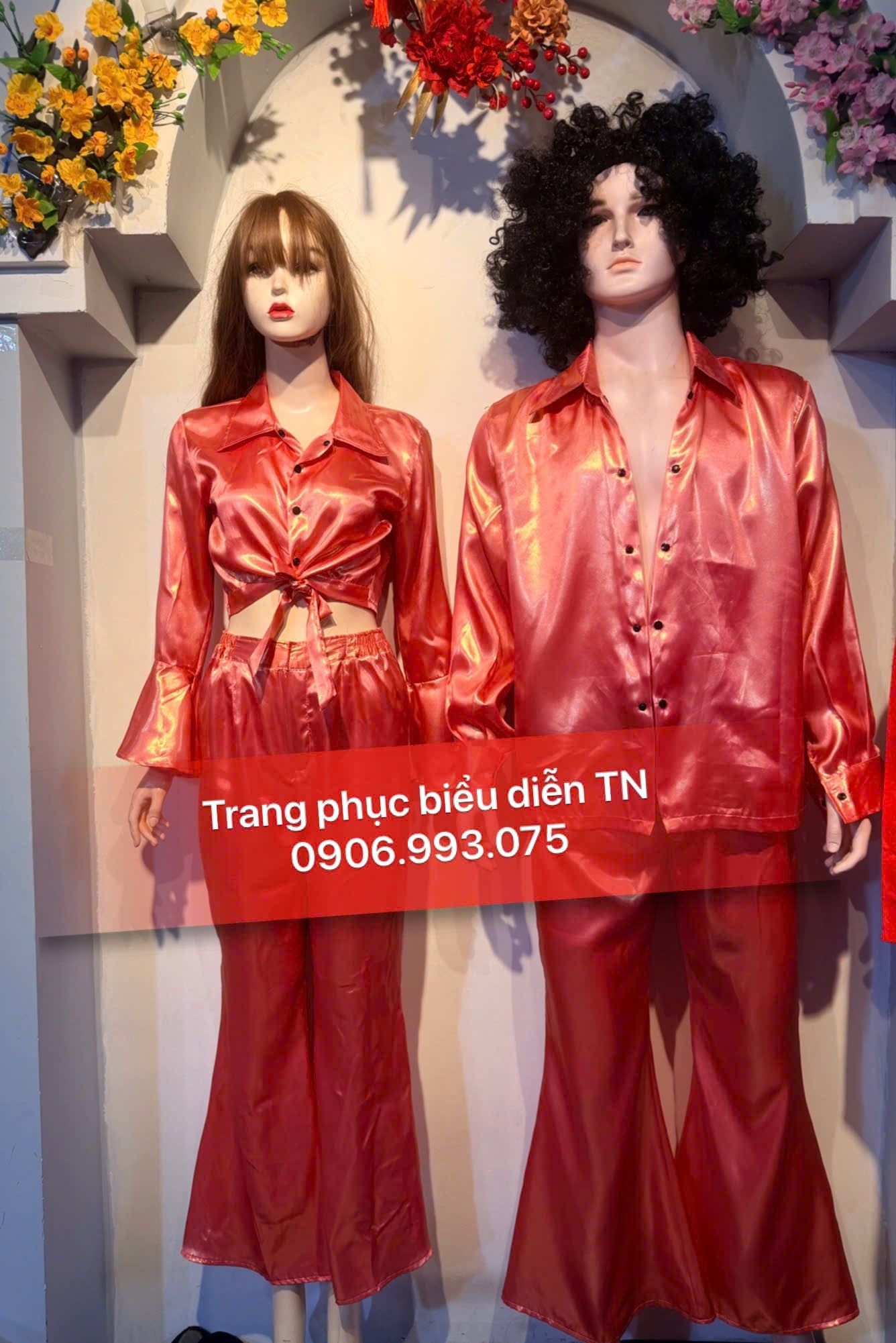 Trang Phục Disco Nam Nữ Hồng Dâu