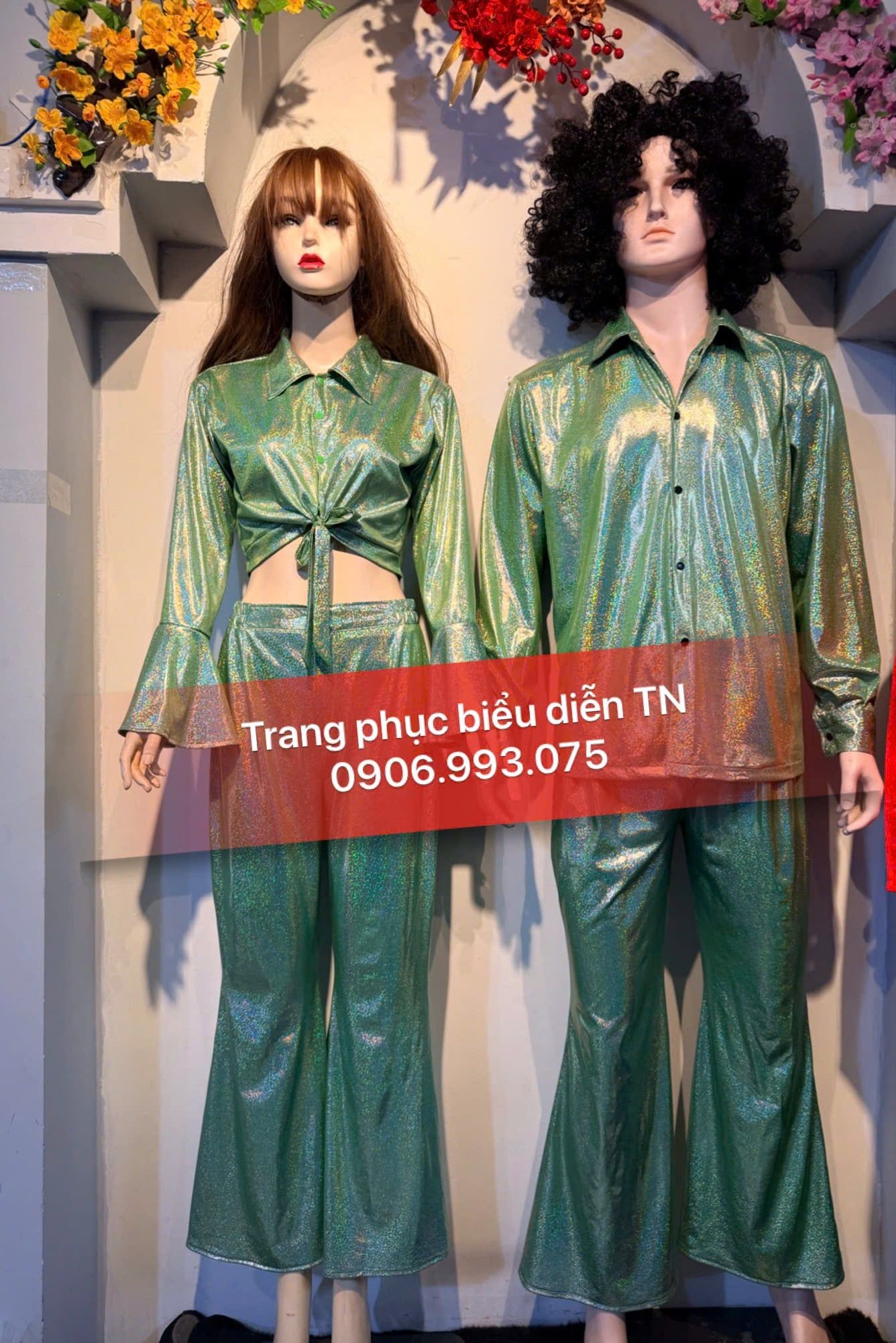 Trang Phục Disco Nam Nữ Xanh Lá M2