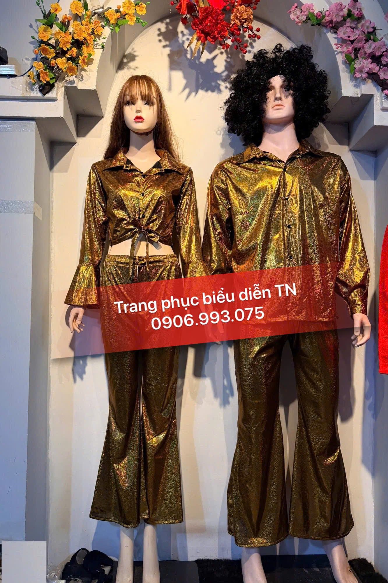 Trang Phục Disco Nam Nữ Vàng Đồng