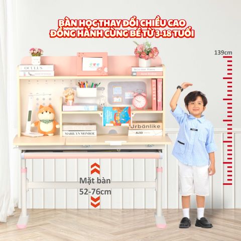  Bộ bàn học thông minh gỗ tự nhiên LEO X1200 