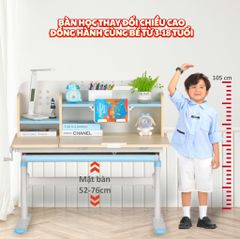 Bộ bàn học thông minh gỗ tự nhiên LEO X1000