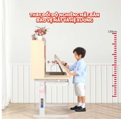 Bộ bàn học thông minh gỗ tự nhiên LEO X1200