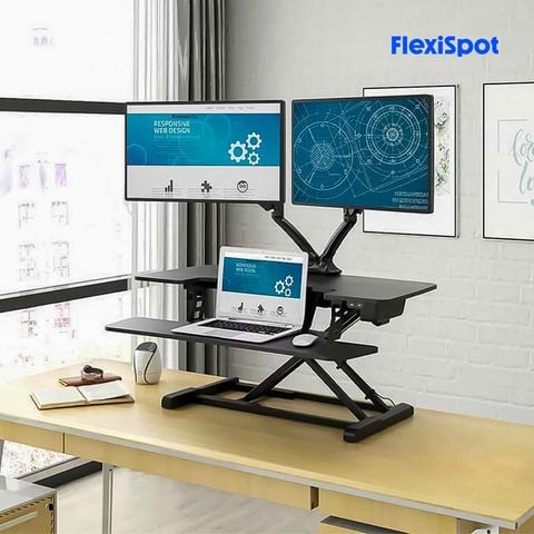  Bàn nâng máy tính điều chỉnh điện chuyển đổi làm việc đứng Flexispot EM7L 