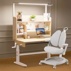 Bộ bàn học thông minh gỗ tự nhiên iSmart A12