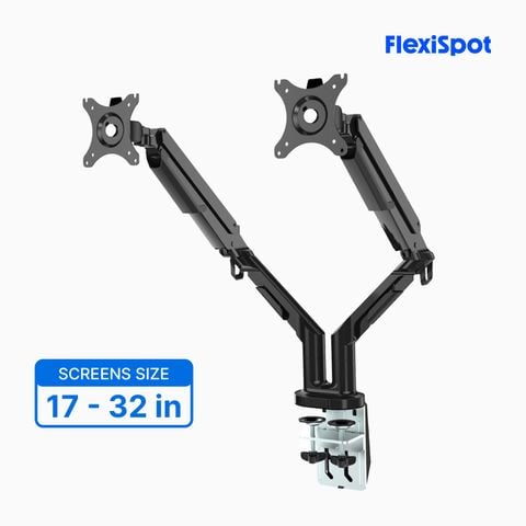  Giá treo màn hình tay đỡ màn hình đôi 17-32 inch - Flexispot MA8D (Black/White) 
