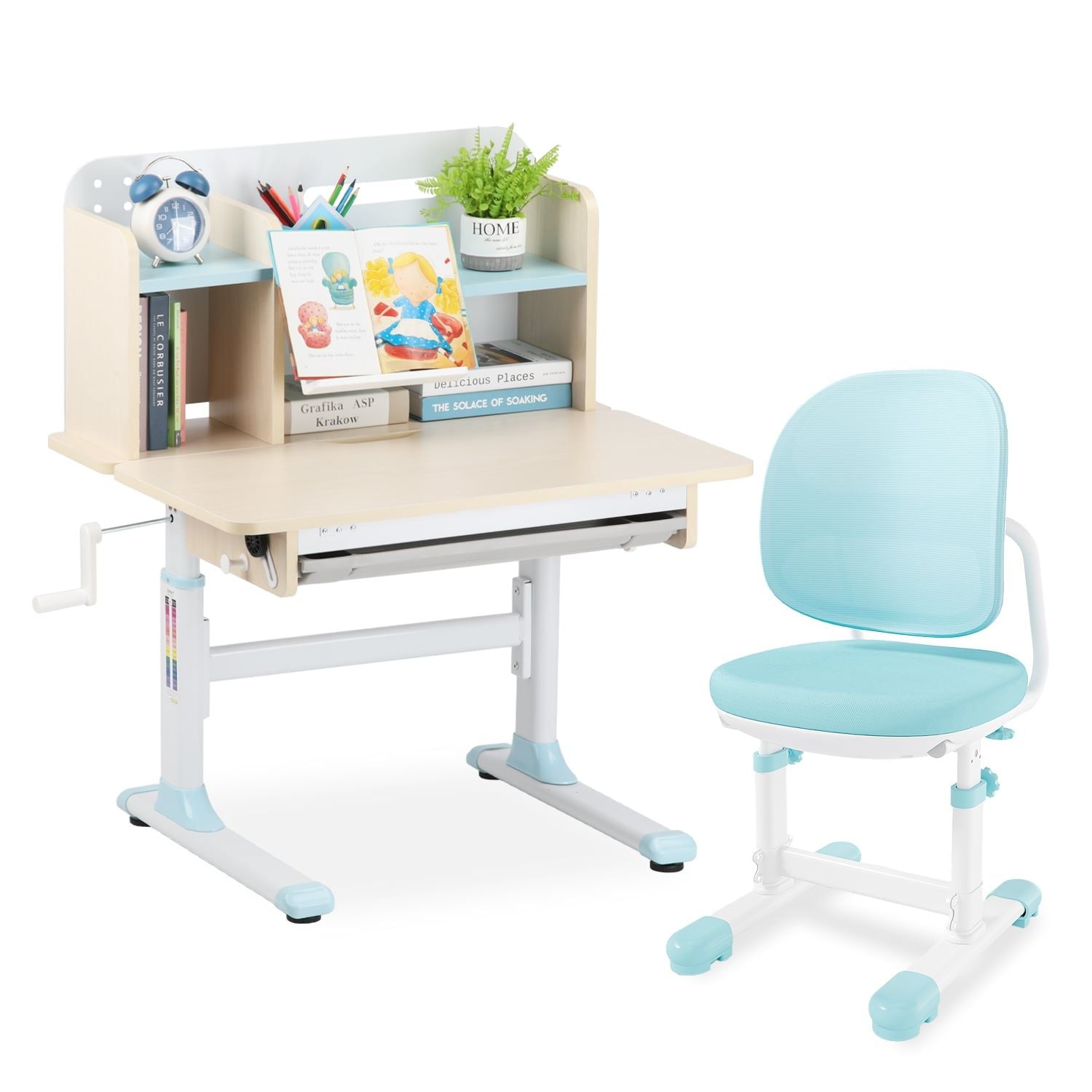 Bộ bàn học thông minh gỗ tự nhiên iSmart P80