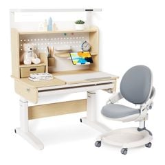 Bộ bàn học thông minh gỗ tự nhiên iSmart Stella R105-Lux