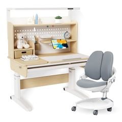 Bộ bàn học thông minh gỗ tự nhiên iSmart Stella R120-Lux