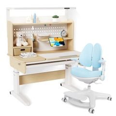 Bộ bàn học thông minh gỗ tự nhiên iSmart Stella R120-Lux