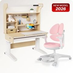 Bộ bàn học thông minh gỗ tự nhiên iSmart Stella R120-Pro