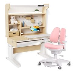 Bộ bàn học thông minh gỗ tự nhiên iSmart Stella R120-Pro