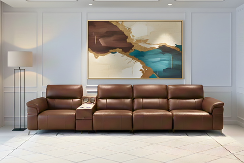  Sofa băng L4- 6 chỗ, điều khiển điện, kèm bàn trà 