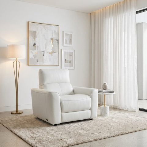  Sofa thư giãn chỉnh điện da thật U51753M 