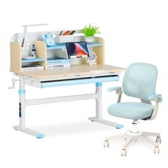 Bộ bàn học thông minh gỗ tự nhiên LEO X1000