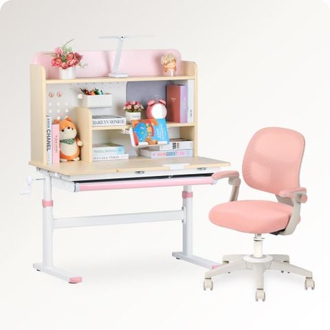  Bộ bàn học thông minh gỗ tự nhiên LEO X1000H 