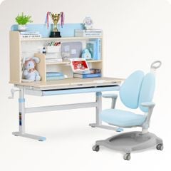 Bộ bàn học thông minh gỗ tự nhiên LEO X1200