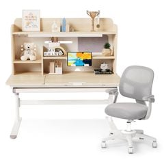Bộ bàn học thông minh gỗ tự nhiên LEO X1200