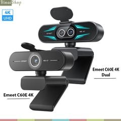  EMEET C60E / C60E Dual – Webcam Ultra HD 4K, PDAF Lấy Nét Siêu Nhanh, Mic Khử Ồn Dành Cho Học Online, Livestream Chuyên Nghiệp 