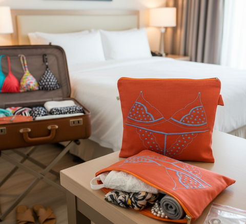  Embroidered swim bag 