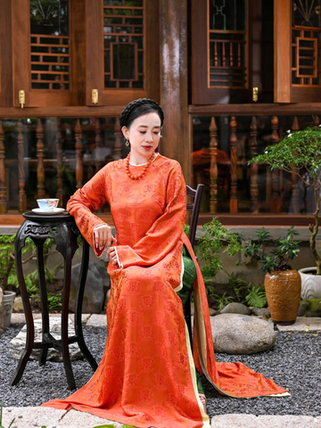  Áo Dài Lụa Tơ Tằm 4 Tà Ninh Khương 