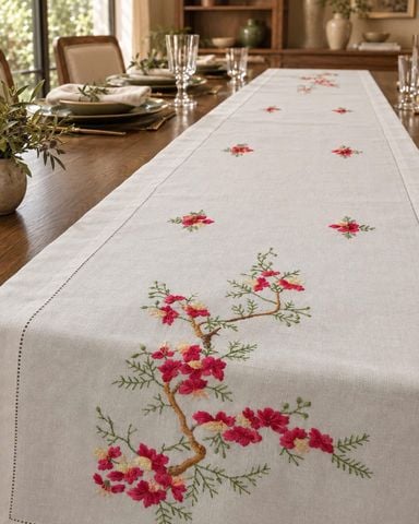 Khay dài - CIP - Thêu Cành phượng 