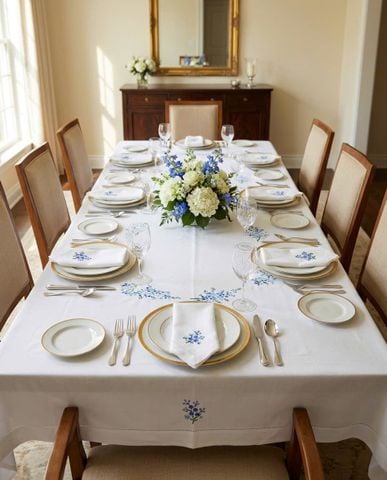  Table Cloth - Khăn bàn 12k 175x300-Cip-Mai xanh 