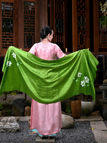  Khăn choàng lụa tơ tằm vẽ tay 85x215cm 
