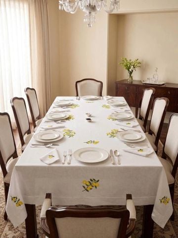  Table Cloth - Khăn bàn 8k 175x250-Cip-Chanh vàng 