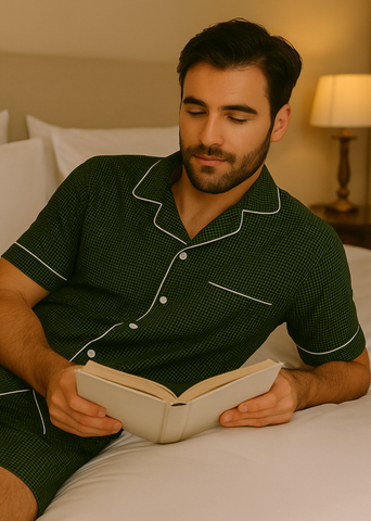  Pyjamas/Bộ Dalton Nam Cotton Tay ngắn Quần ngắn 