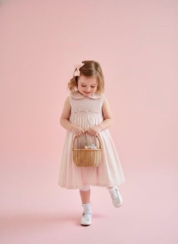  Đầm smock SN cổ sen 