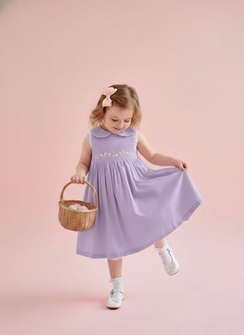  Đầm smock SN cổ sen 