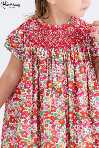  Đầm smock dáng xoè chữ A + Turban 