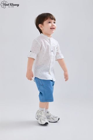  Áo sơ mi cổ tàu tay lỡ 