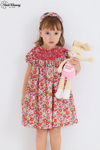  Đầm smock dáng xoè chữ A + Turban 