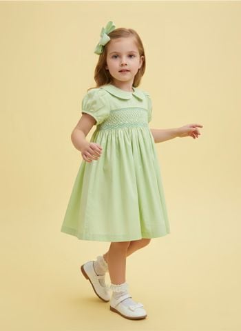  Đầm Smock Cổ Sen 