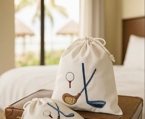  TÚI DÂY RÚT DU LỊCH THÊU TAY 38x40cm 