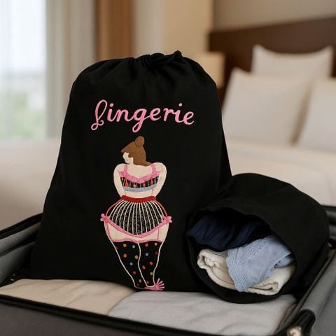  TÚI DÂY RÚT DU LỊCH THÊU TAY 38x40cm 