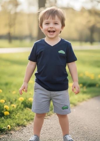  ÁO THUN CỔ TIM BÉ TRAI 