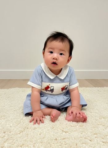  Liền quần bé trai đô thêu viền ống 