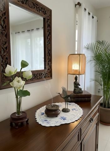  Lót bình hoa Oval Thêu tay truyền thống 45cm 