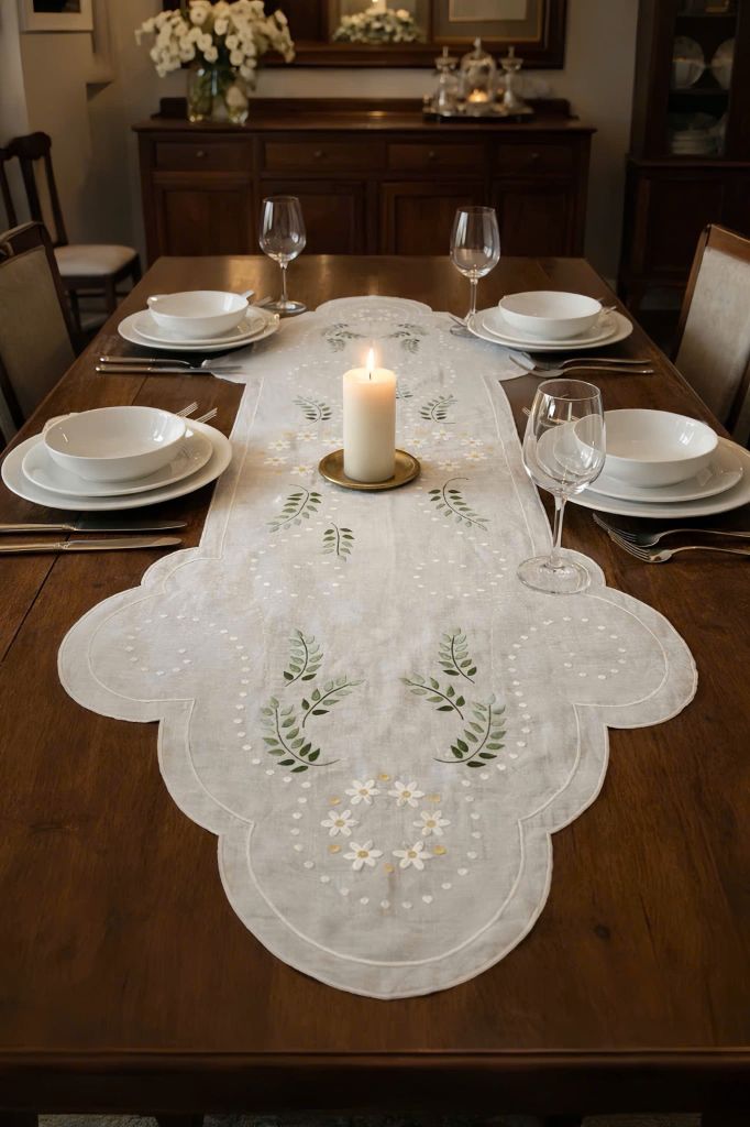  Khay dài thêu hoa 50*110 CVN 