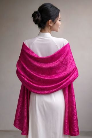  Khăn choàng lụa thêu dệt hoa văn 90*180cm 