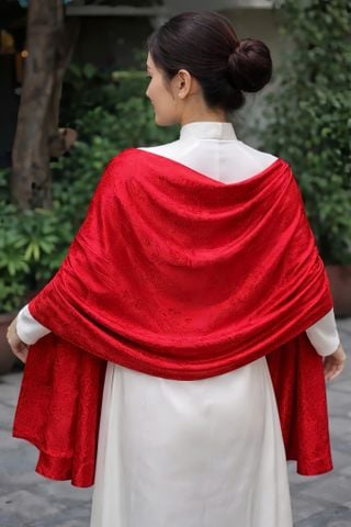  Khăn choàng lụa thêu dệt hoa văn 90*180cm 