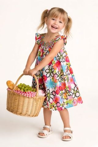  Đầm smock bé gái 3M - 9Y (06959) 