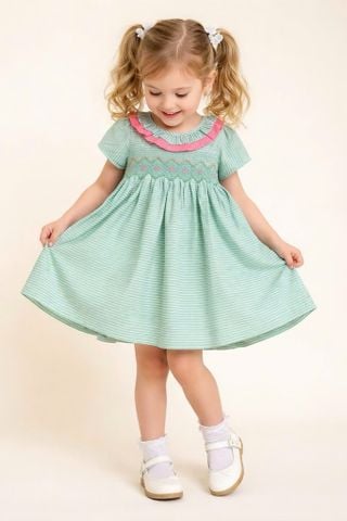  Đầm smock bé gái 3M - 9Y (06959) 