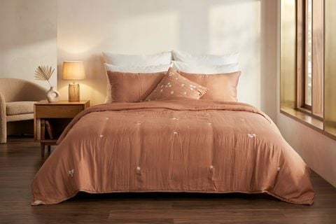  Mền Lụa thêu hoa Anh đào 220*240 + 2 vỏ gối 